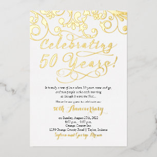 Invitation En Aluminium Célébration de 50 ans 50e anniversaire de mariage