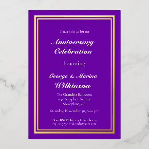 Invitation En Aluminium Célébration de l'anniversaire du mariage 50e viole