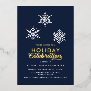 Invitation En Aluminium Célébration de vacances bleue Logo de fête d'entre