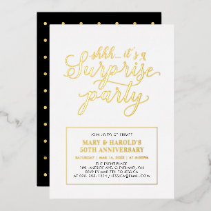 Invitation En Aluminium Célébration d'or Moderne pour Mariage et Anniversa