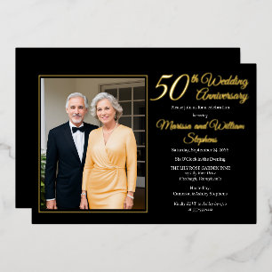 Invitation En Aluminium Célébration Élégante et Minimaliste de 50 Ans de M