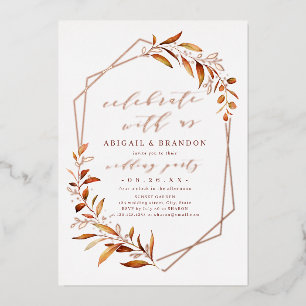 Invitation En Aluminium Célébrez avec nous ! Fête de mariage avec verdure 