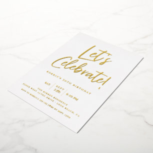 Invitation En Aluminium Célébrons le script bleu moderne Anniversaire