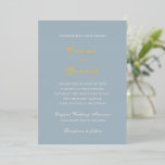 Invitation En Aluminium Celine Muted Blue Mariage élégant<br><div class="desc">Invitations de mariage classiques avec un design simple et intemporel avec un script élégant et des polices serif traditionnelles.</div>