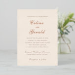 Invitation En Aluminium Celine Sandy Neutrals Mariage élégant<br><div class="desc">Invitations de mariage classiques avec un design simple et intemporel avec un script élégant et des polices serif traditionnelles.</div>