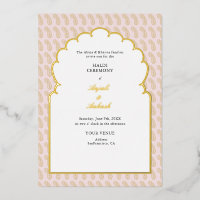 Cérémonie moderne rose & or Mehendi Indien