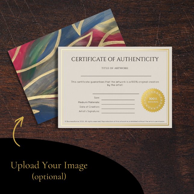 Invitation En Aluminium Certificat d'authenticité pour les artistes (Créateur téléchargé)