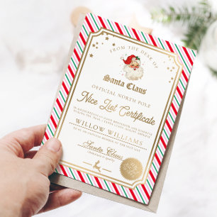 Invitation En Aluminium Certificat de la Liste Sage Rayure Festive en Papi