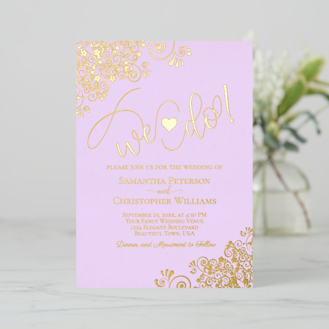 Invitation En Aluminium C'Est Ce Que Nous Faisons ! Mariage moderne mignon (Debout devant)