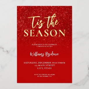 Invitation En Aluminium C'est la saison élégante de la fête de Noël