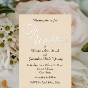 Invitation En Aluminium Champagne Couleur Simple Style Mariage