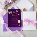 Invitation En Aluminium Champagne d'or violet 50 & Fabuleux Anniversaire<br><div class="desc">Plus joli 50e anniversaire Invitations dans le Little Bayleigh Store!</div>