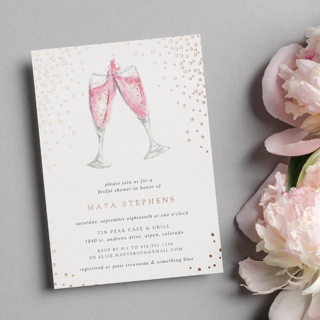 Invitation En Aluminium Champagne rose | FÊTE DES MARIÉES (Créateur téléchargé)