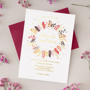 Invitation En Aluminium Champignons sauvages Fleurs Fleurs Fleurs Folin Fo