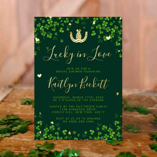 Invitation En Aluminium Chanceux en amour Saint-Patrick Fête de mariage ré
