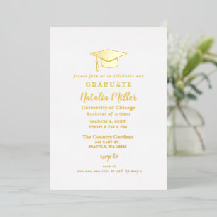 Invitation En Aluminium Chapeau de remise des diplômes en or Simple remise