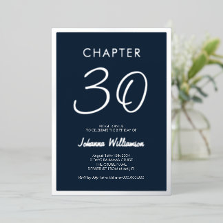 Invitation En Aluminium Chapitre 30 Bleu Fête d'anniversaire 30 ans Argent