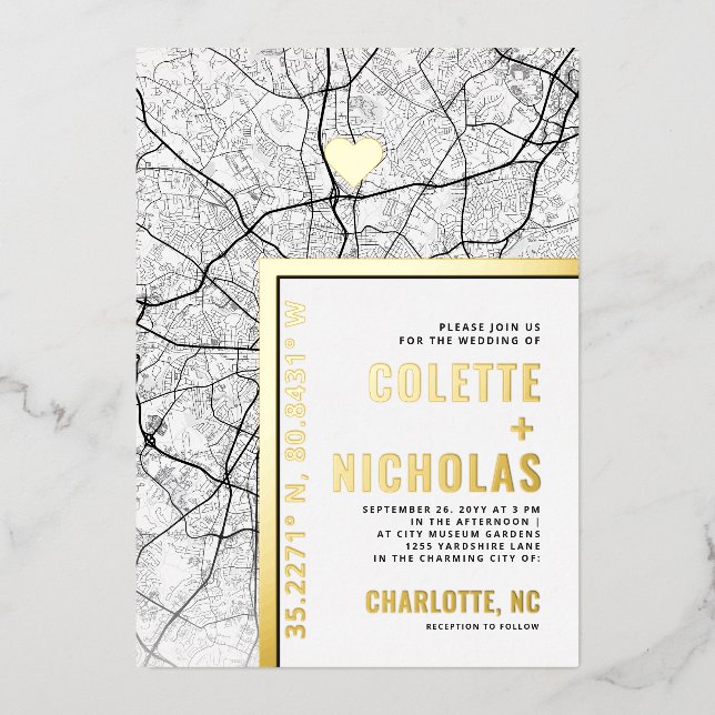 Invitation En Aluminium Charlotte Love Locator | Mariage sur le thème de l (Recto)