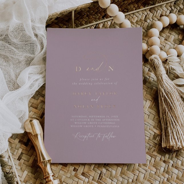 Invitation En Aluminium Charme élégant Rose Rose Gold Foil Mariage Invitat (Elegant Charm Pink Rose Gold Foil Wedding Invite)