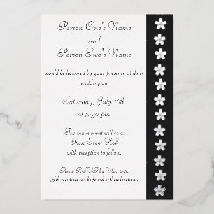 Invitation En Aluminium Charming Sakura dans l'invitation de Black Foil