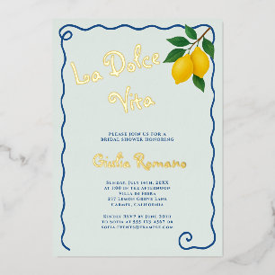 Invitation En Aluminium Châssis citron bleu Whimy La Dolce Vita Fête des m