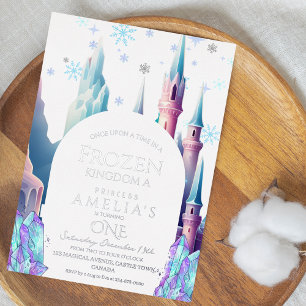 Invitation En Aluminium Château de dessin animé pour 1er anniversaire Froz