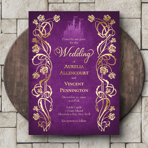 Invitation En Aluminium Château de la Rose Enchantée Mariage