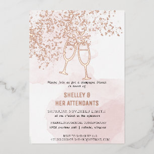 Invitation En Aluminium Chaussure Brunch Champagne Rose