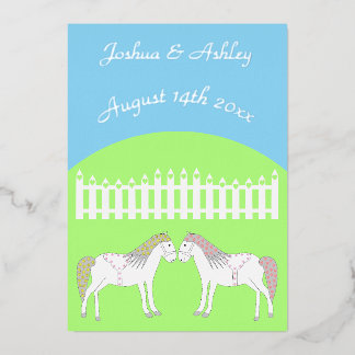 Invitation En Aluminium Chevaux blancs de mariage personnalisés
