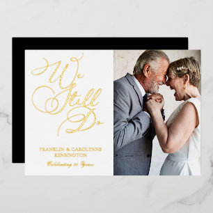 Invitation En Aluminium Chic Elegant Anniversaire Vow Renouvellement Photo