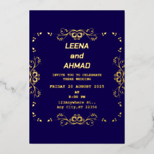 Invitation En Aluminium chic marine or rose gold 