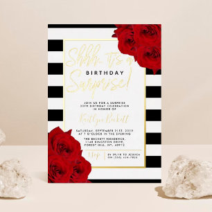 Invitation En Aluminium Chic Modern Luxe Shhh... Surprise Birthday Real