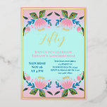 Invitation En Aluminium Chic moderne femmes 50e anniversaire<br><div class="desc">Une belle invitation à 50ème anniversaire avec des détails en papier métallique. Célébrez cet anniversaire marquant dans le style avec ces invitations florales modernes.</div>