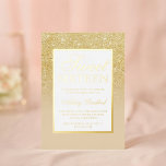 Invitation En Aluminium Chic or parties scintillant scintille ombre Sweet<br><div class="desc">Chic jaune or parties scintillant scintille ombre Sweet 16 anniversaire invitation sur ivoire beige avec cadre or réel bordure et script.</div>