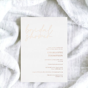 Invitation En Aluminium Chic rose or blanc décontracté script nuptiale dou