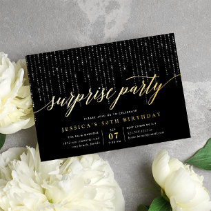 Invitation En Aluminium Chic String Lights Surprise Party