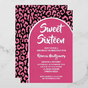 Invitation En Aluminium Chic Sweet 16 Impression Anniversaire Argent