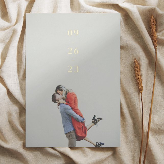 Invitation En Aluminium Chiffres minimaux Mariage Enregistrer la date (Créateur téléchargé)