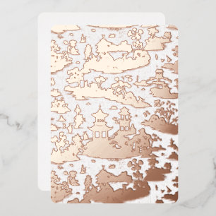 Invitation En Aluminium Chinesoire, vintage, antique, Oiseau de la chanson