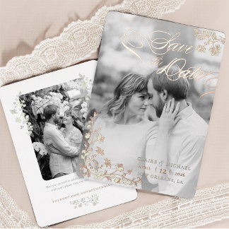 Invitation En Aluminium Chinoiserie Floral Spring Enregistrer la date