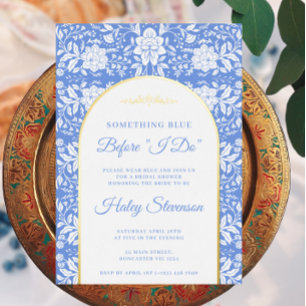 Invitation En Aluminium Chinoiserie Florale Quelque Chose De Bleu Enterrem