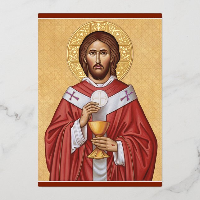 Invitation En Aluminium Christ le souverain sacrificateur (Recto)