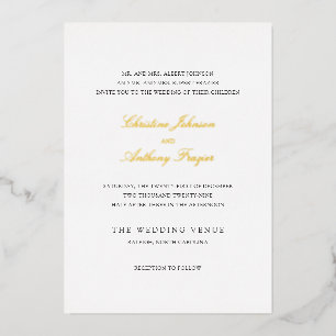 Invitation En Aluminium Christine Mariage traditionnel élégant