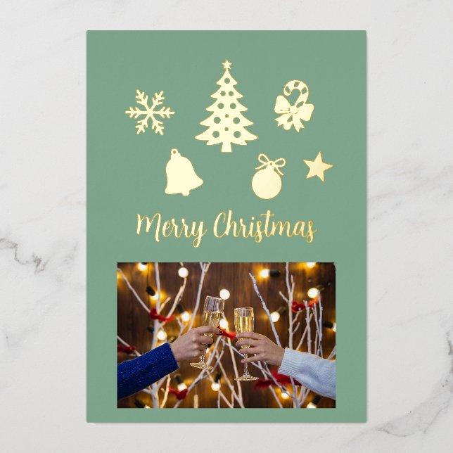 Invitation En Aluminium Christmas Foil Photo Postcard, Foil Postcard (Recto)