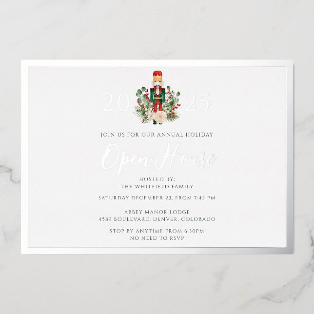 Invitation En Aluminium Christmas Holidays Open House Party (Recto)