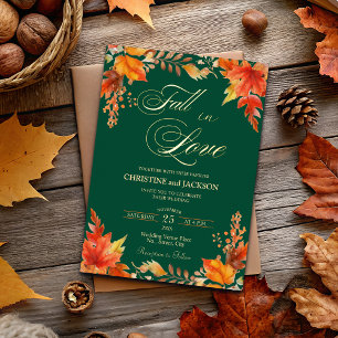 Invitation En Aluminium Chute en amour Elegant Boho Floral Mariage Gold