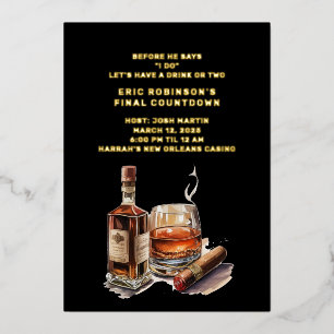 Invitation En Aluminium Cigar Groom Bachelor Party