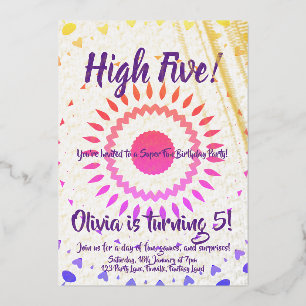 Invitation En Aluminium Cinq ! Anniversaire 5 ans