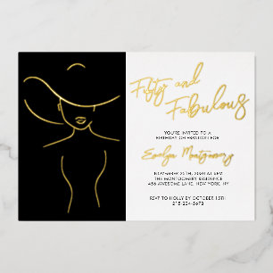 Invitation En Aluminium Cinquante ans et Fabuleuse Fête d'Anniversaire ave