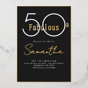 Invitation En Aluminium Cinquante ans et Fabuleux Anniversaire de 50 ans e